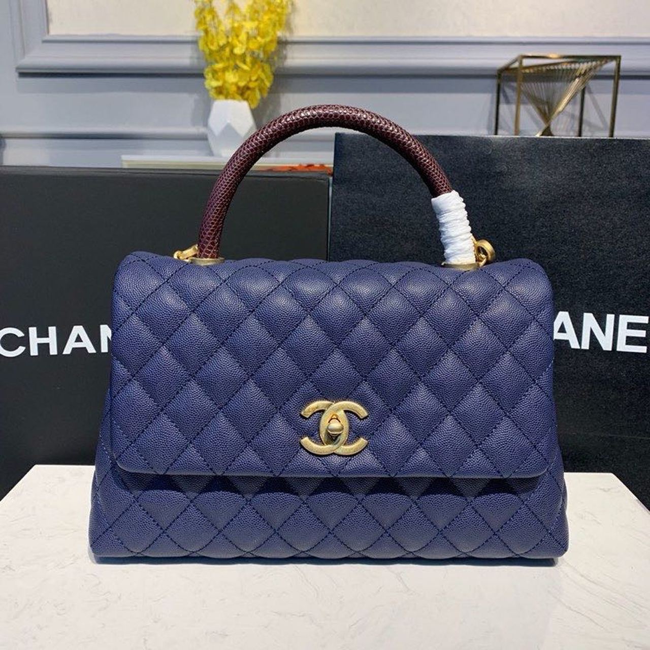 Chllarge Top Qualityap Bag With Top Handle Blue Crossbody Bag