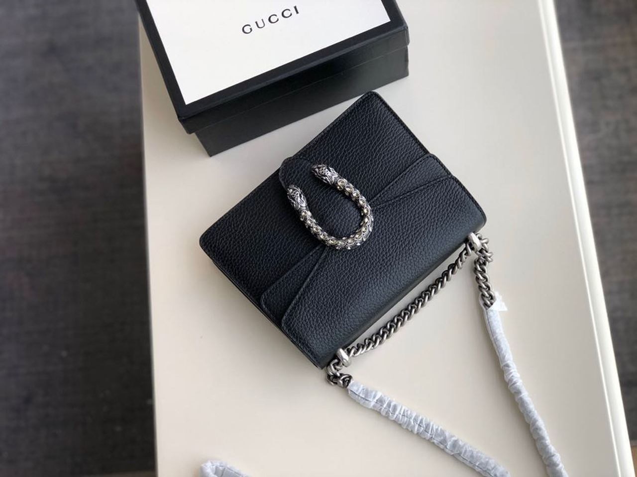 gg Dionysus Metal-Free Tanned 7.5in Black Mini Bag