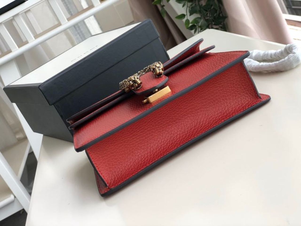 gg Dionysus Hibiscus Metal-Free Tanned Red Mini Bag