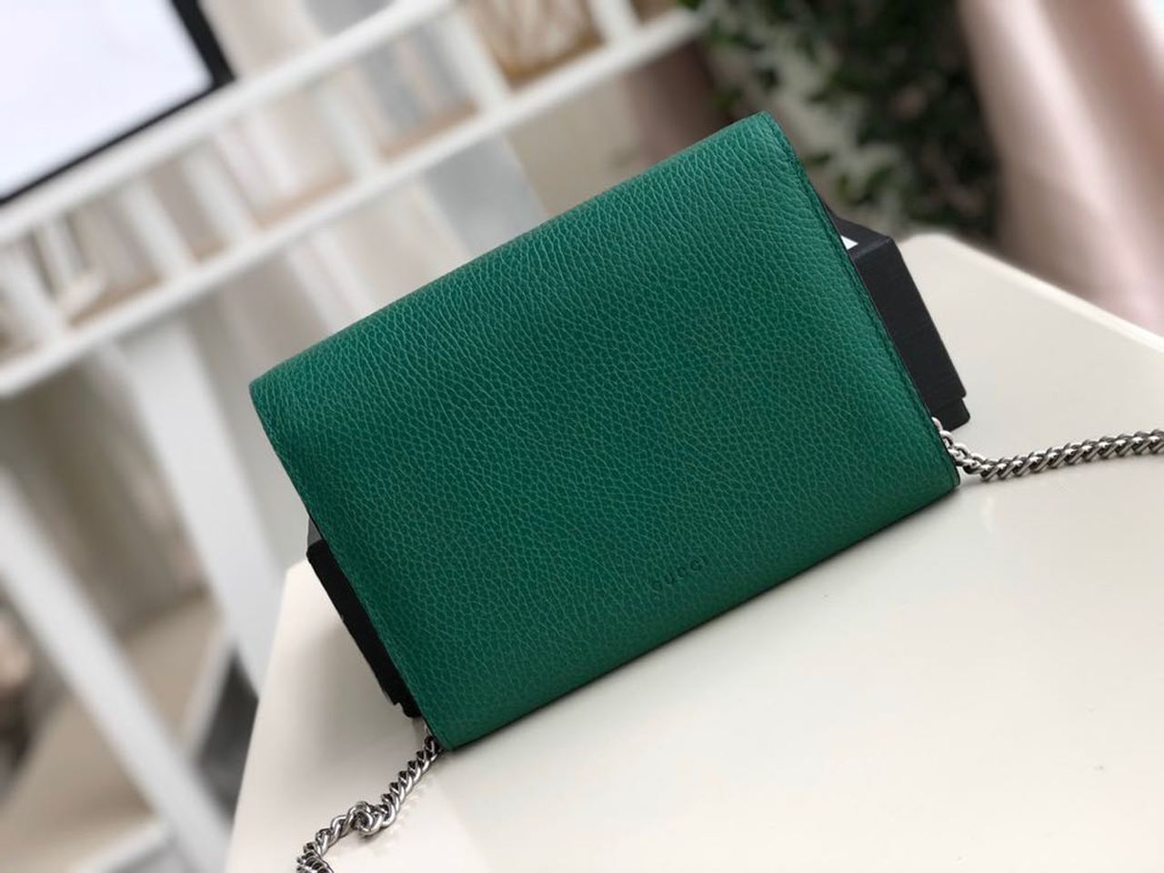 gg Dionysus Emerald Metal-Free Tanned Green Mini Chain Mini Bag