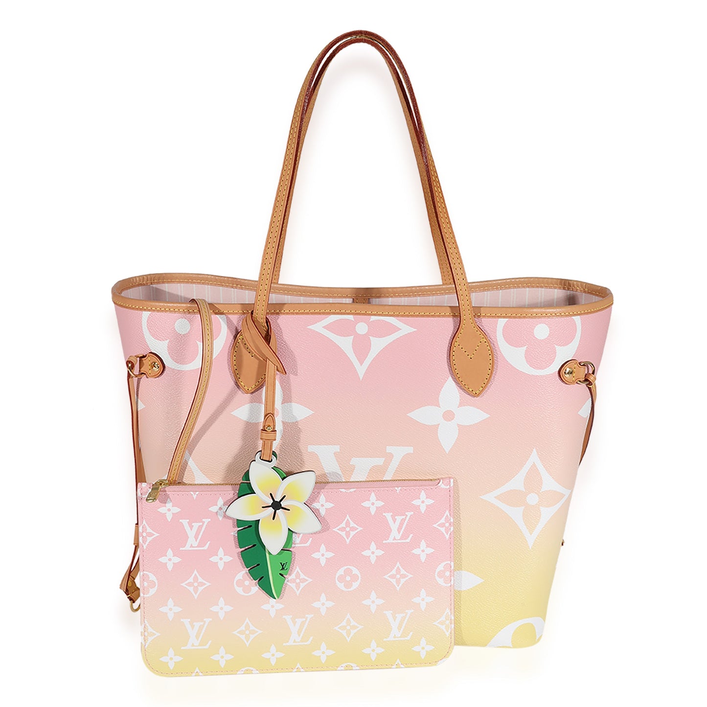 Louis Vuitton & Yellow Giant By Pool Monogram Pink Neverfull Tote Bag
