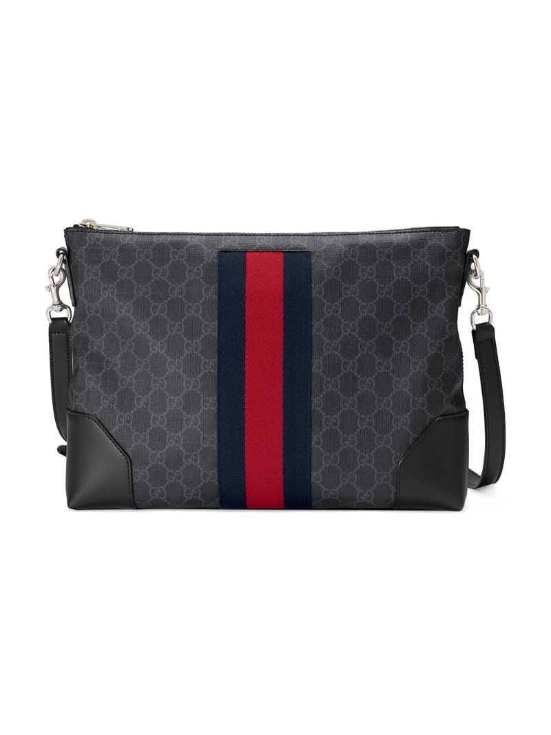 Gucci - GG messenger bag - unisex - Canvas/Cotton/Leather - One Size - Black