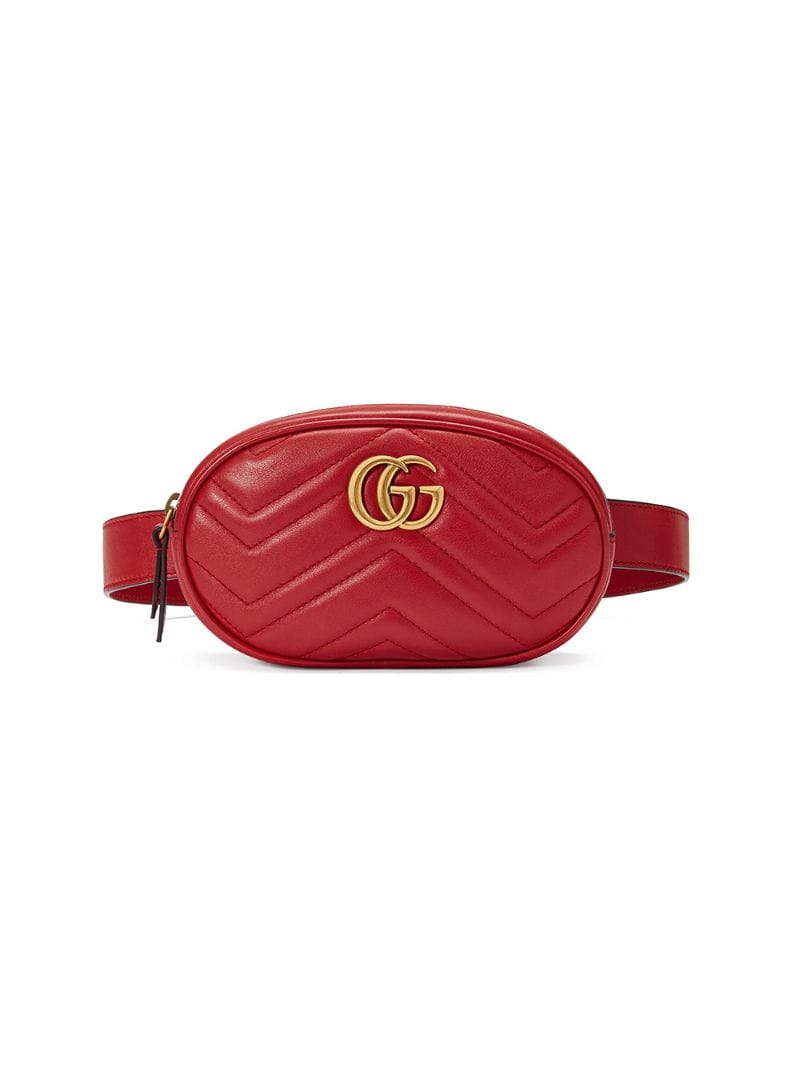 Gucci - GG Marmont matelassé belt bag - women - Leather/metal - 75, 85, 95, 105 - Red