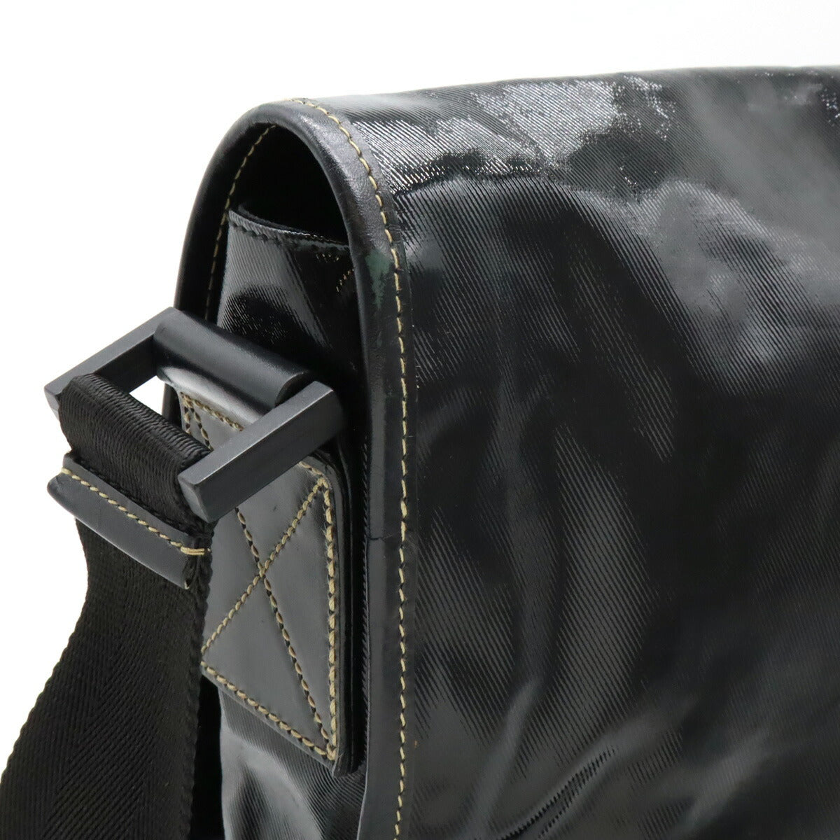 Gucci Coated Crest Emblem Shoulder Bag Canvas