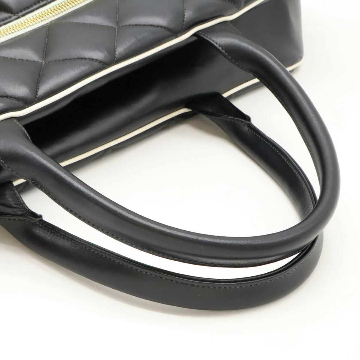 Chanel Leather Matelasse Bowling Bag Travel Bag