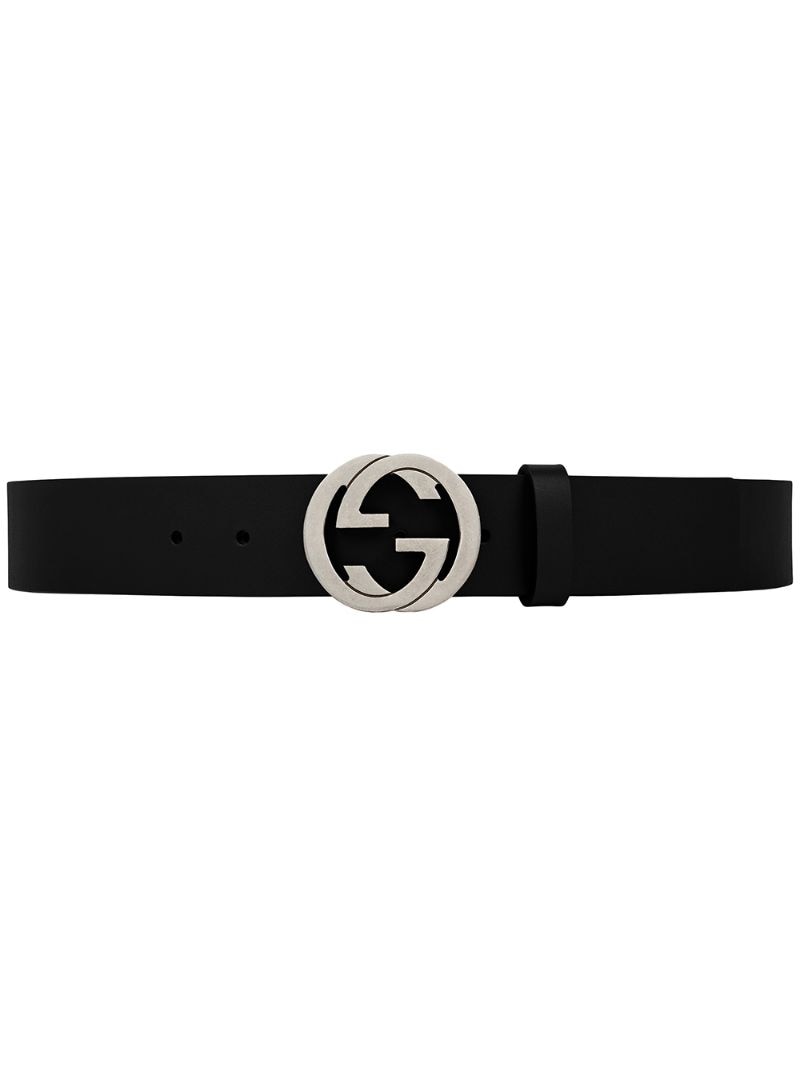 Gucci - Leather belt with interlocking G buckle - men - metal/Leather - 85, 90, 95, 100, 75, 80, 120 - Black