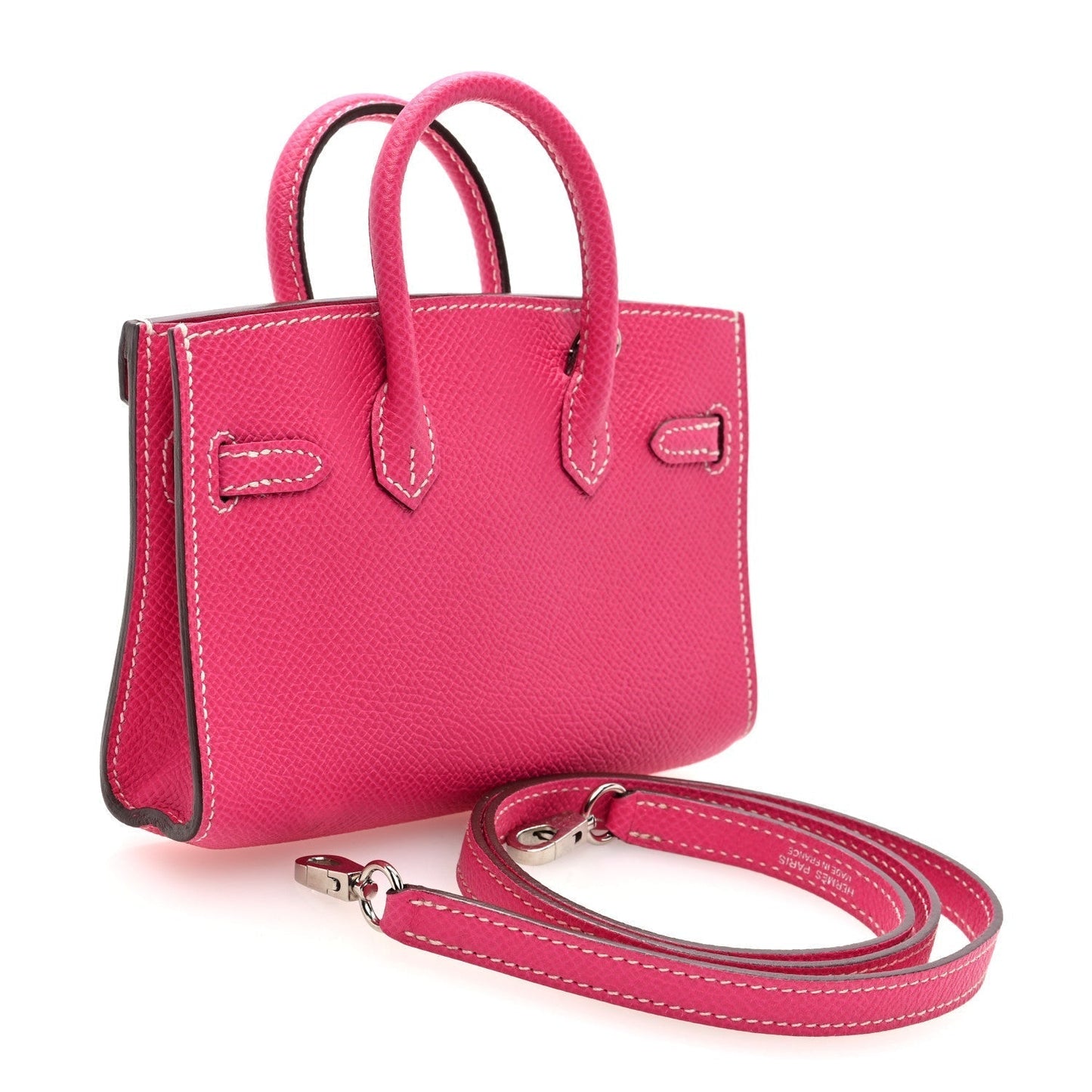 Hermes Epsom Birkin Rose Tyrien Handbag Micro Travel Bag