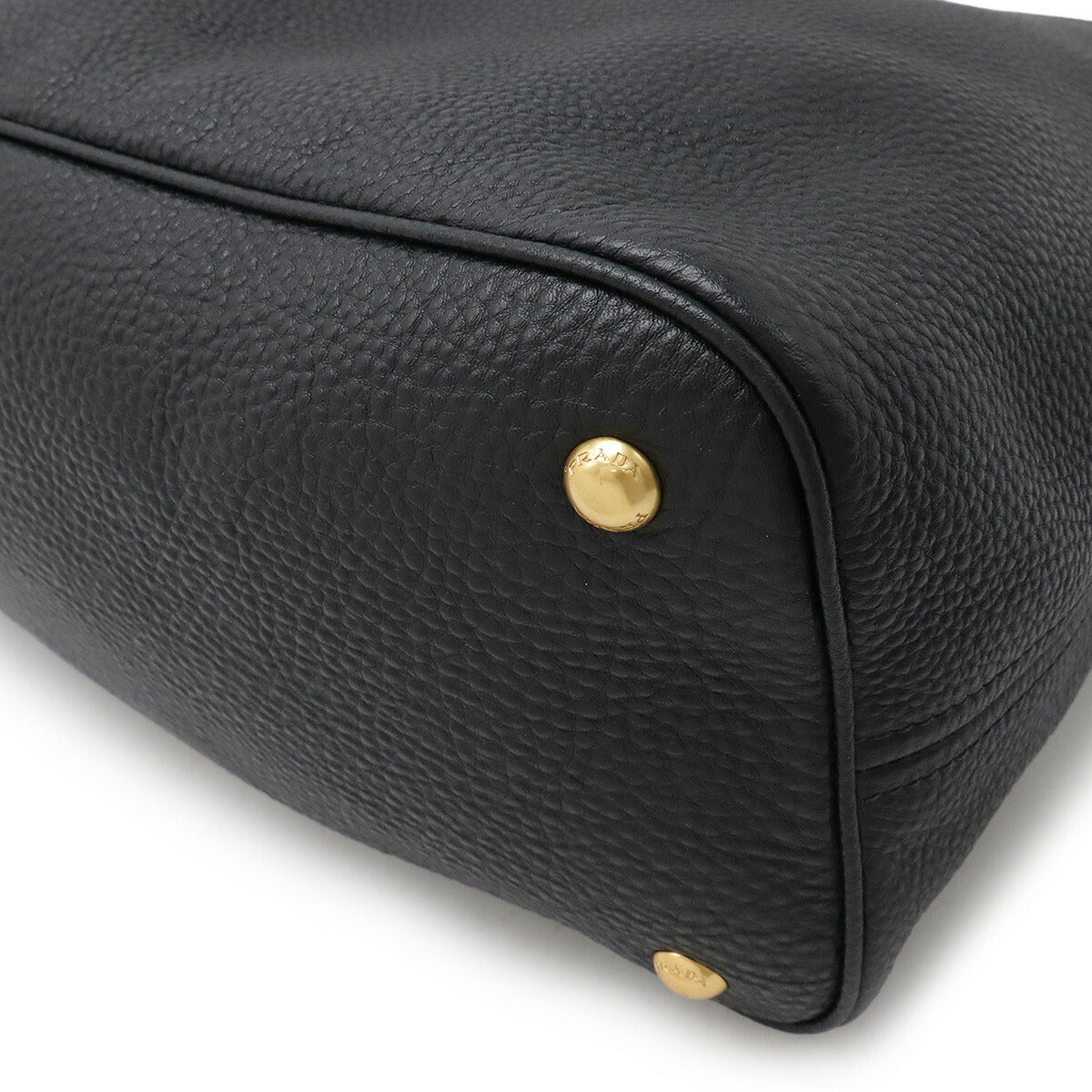 Prada Vit Daino Shoulder Bag Leather Black