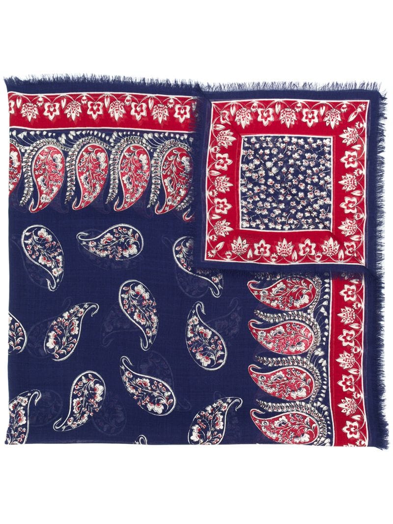Gucci - paisley print shawl - men - Silk/Wool - One Size - Blue