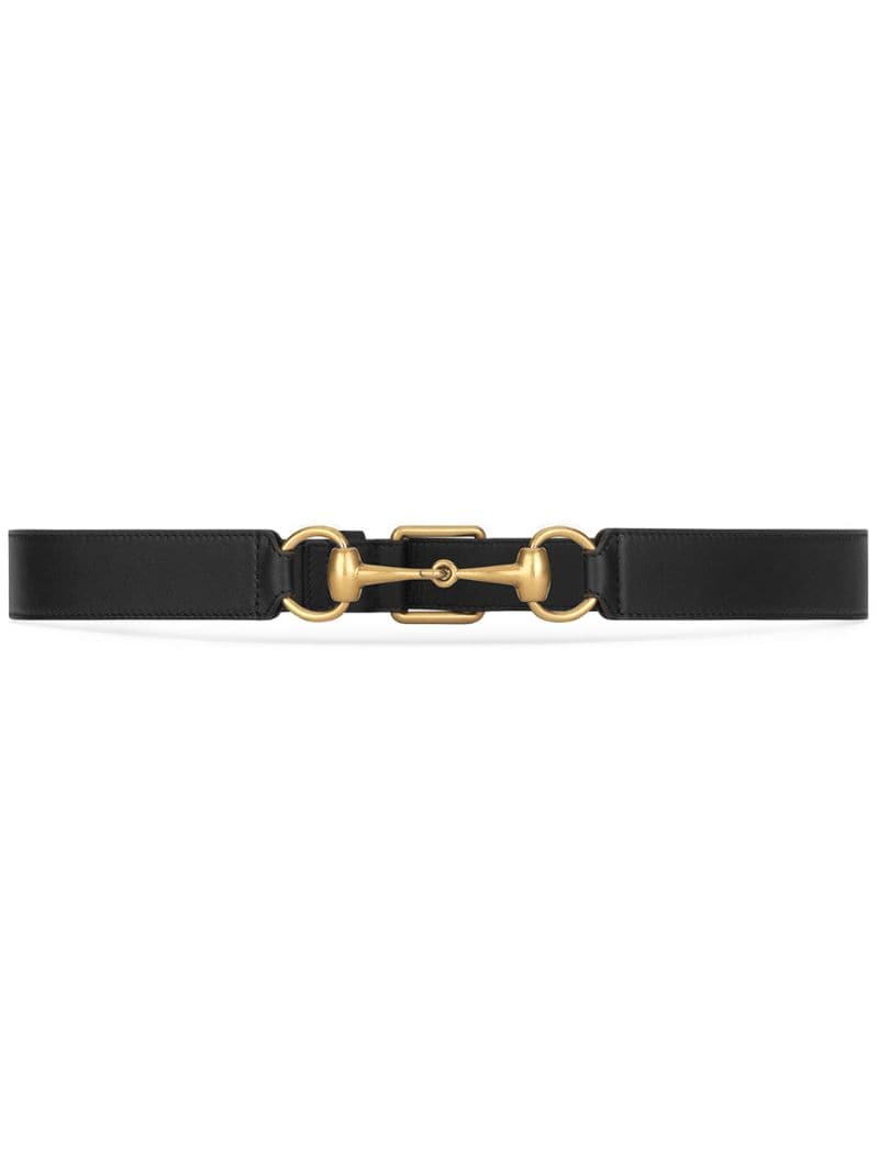 Gucci - Horsebit motif belt - women - Calf Leather - 90, 95 - Black