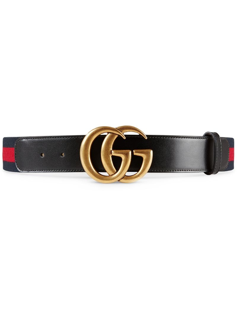 Gucci - Nylon Web belt with Double G buckle - women - Nylon - 85, 90, 95, 100 - Blue