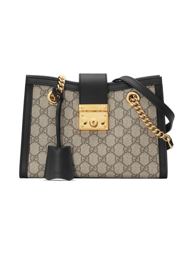 Gucci - Padlock small GG shoulder bag - women - metal/Leather/Microfibre/Canvas - One Size - NEUTRALS