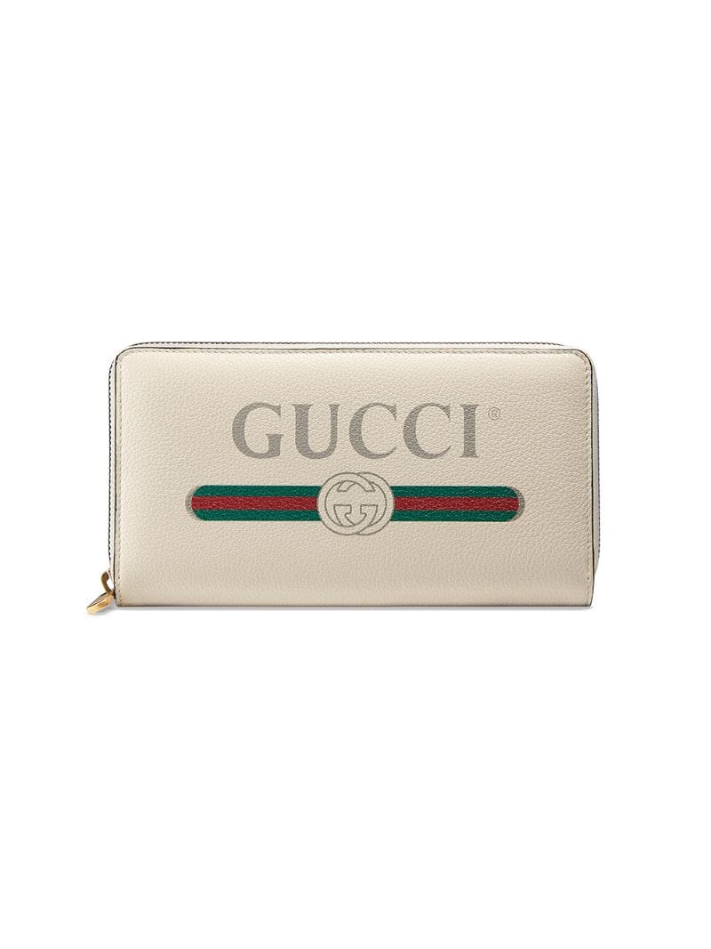 Gucci - Gucci Print leather zip around wallet - men - Calf Leather - One Size - NEUTRALS
