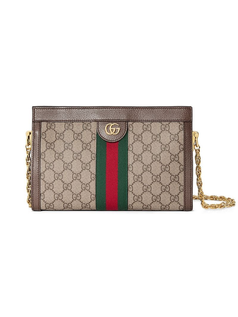 Gucci - Ophidia GG small shoulder bag - women - Leather/metal/Silk/Nylon - One Size - NEUTRALS