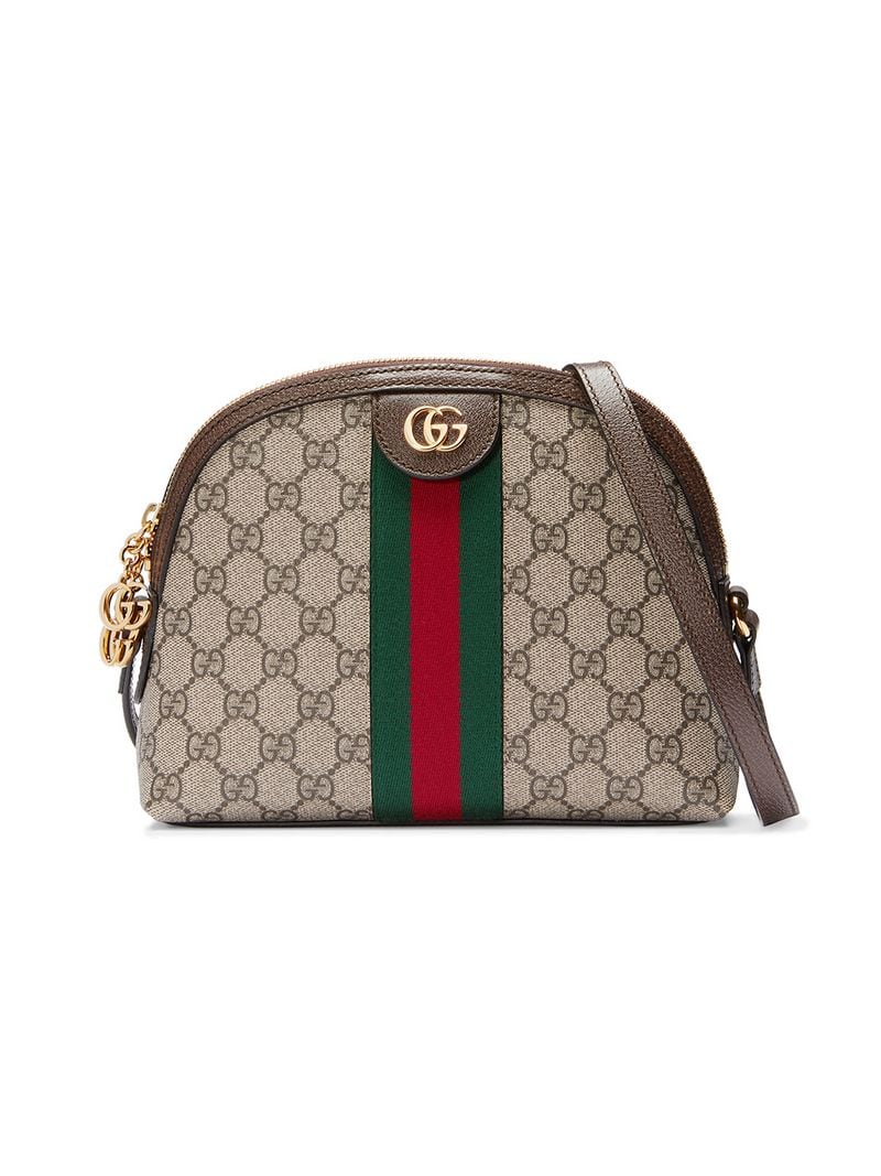 Gucci - small Ophidia GG shoulder bag - women - Nylon/Leather/metal/Canvas - One Size - NEUTRALS