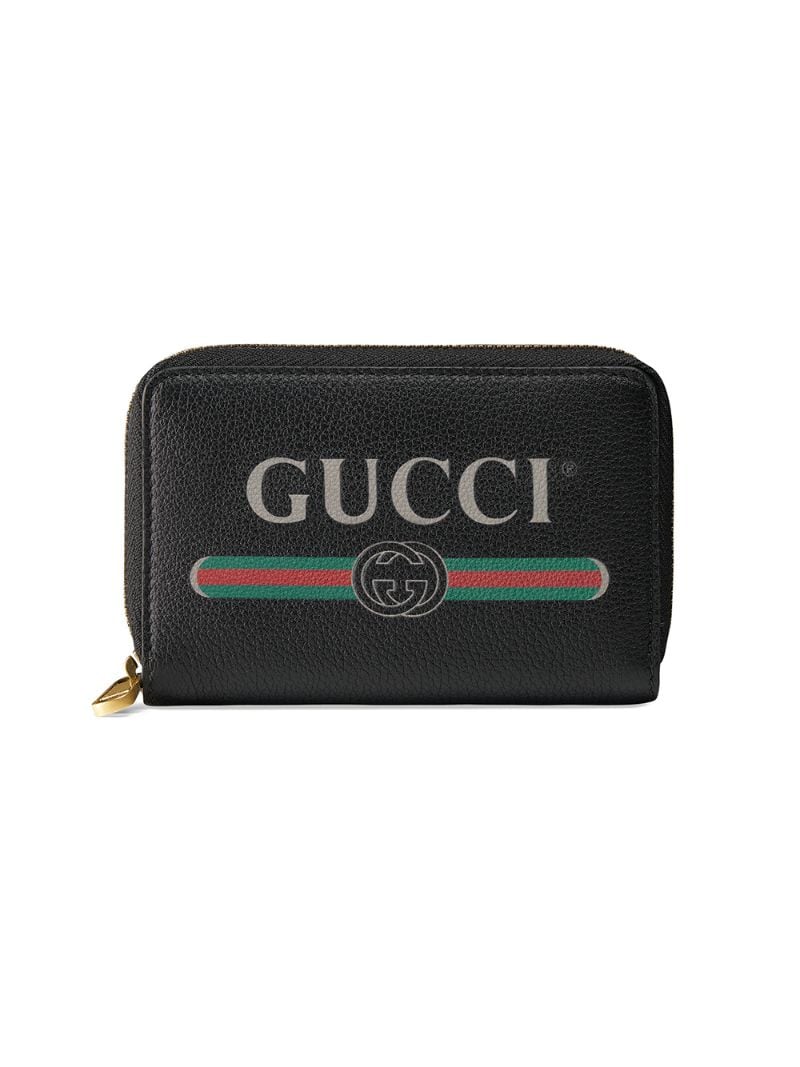 Gucci - Gucci Print leather card case - men - Calf Leather - One Size - Black