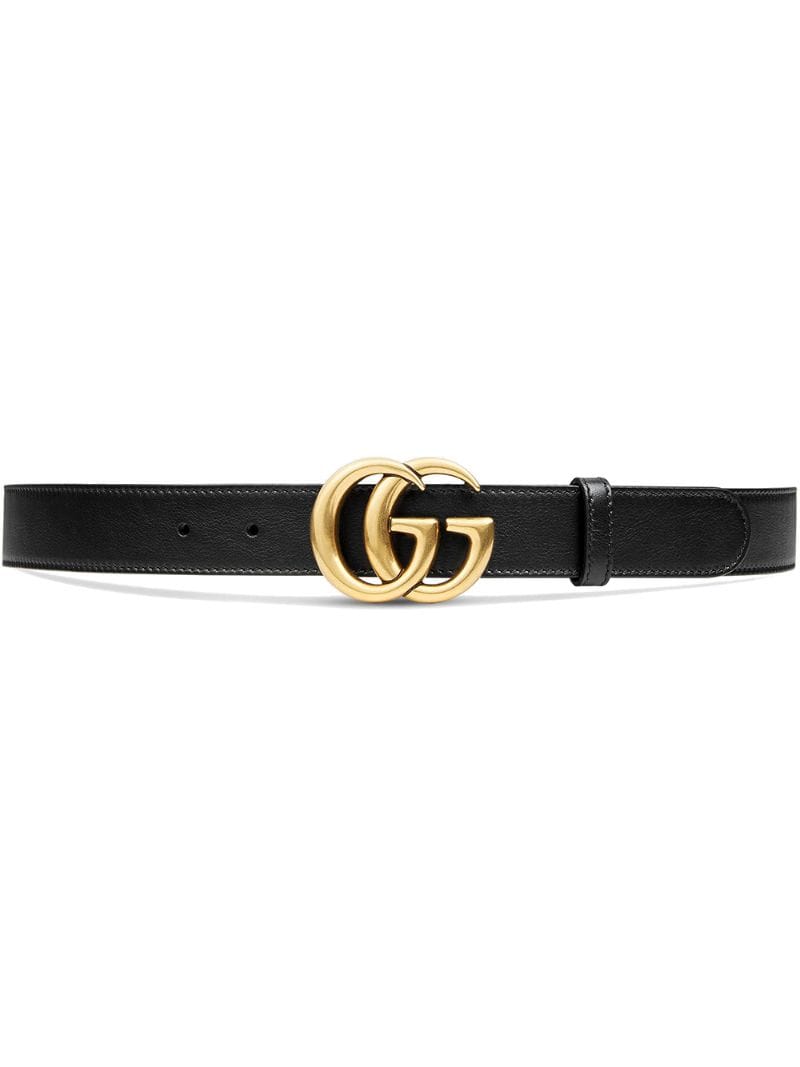 Gucci - Leather belt with Double G buckle - men - metal/Leather - 95, 100, 85, 90, 75, 80, 115, 110, 70, 105 - Black