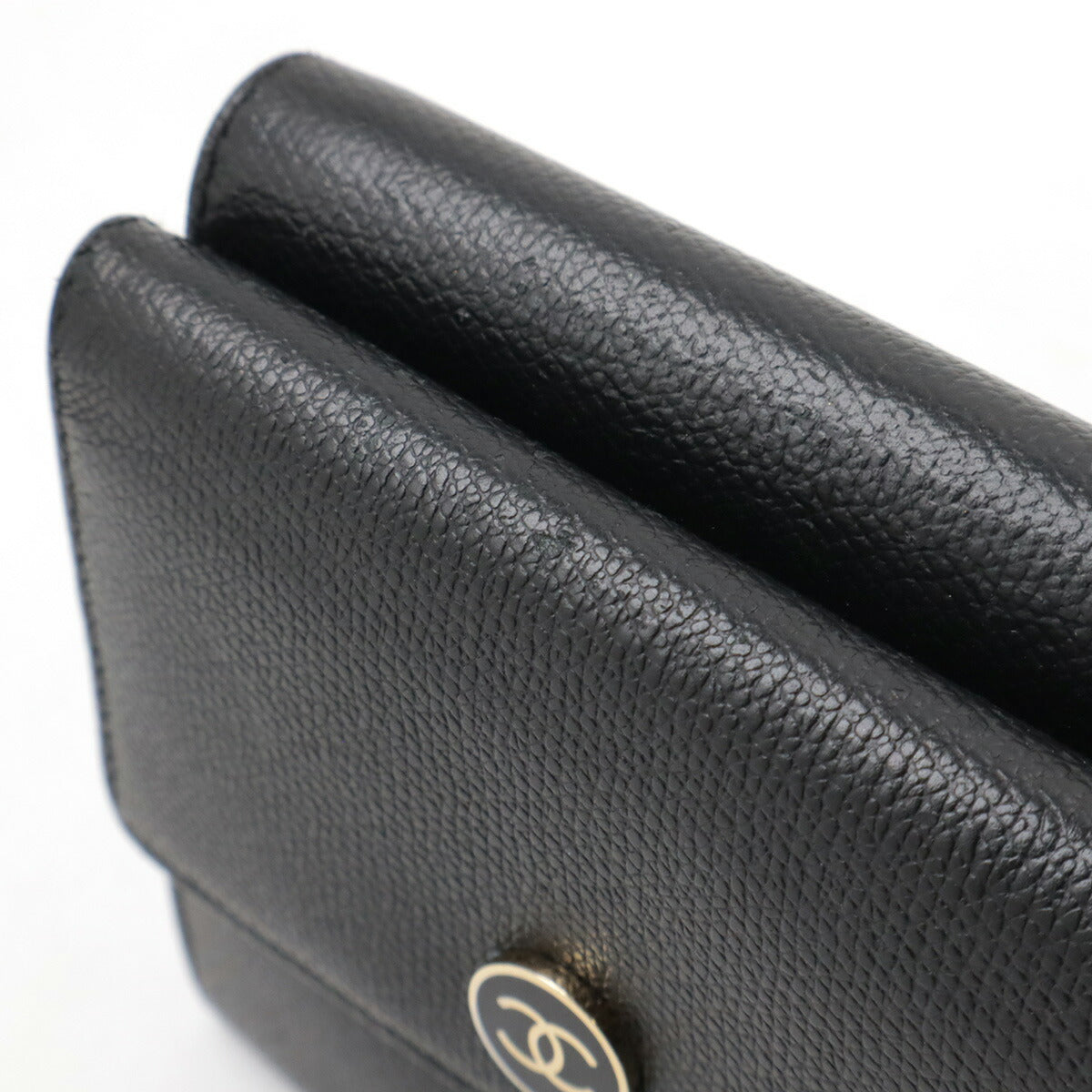 Chanel Coco Button Leather Trifold Wallet