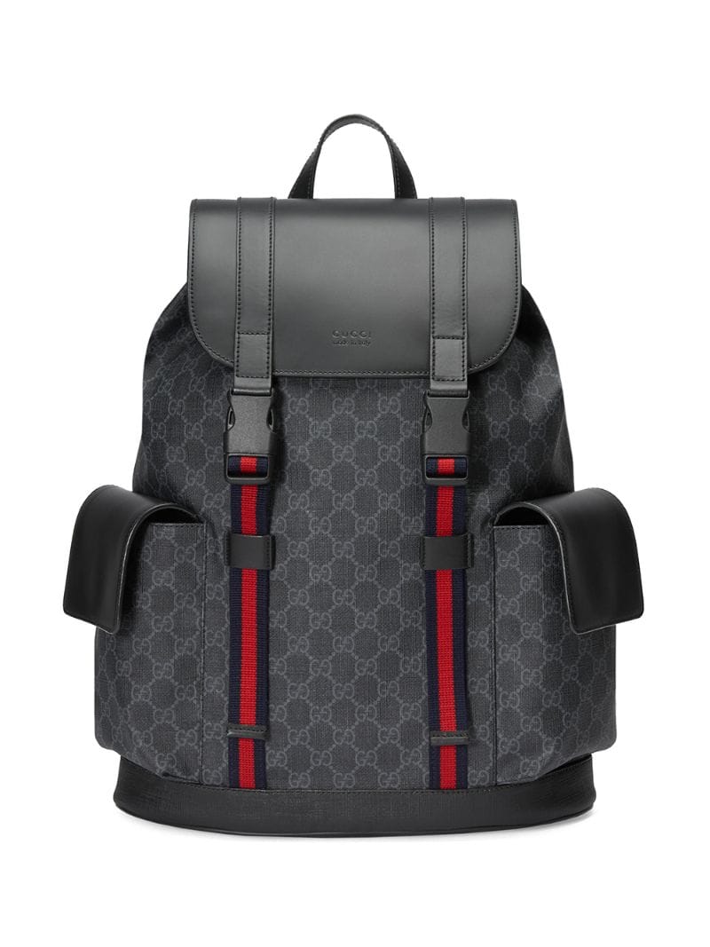 Gucci - GG Supreme pattern backpack - men - Nylon/Leather/Microfibre - One Size - Black