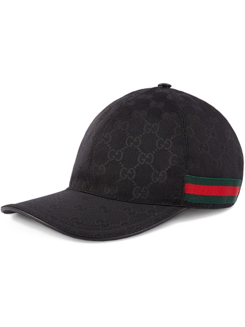 Gucci - Original GG canvas baseball hat with Web - men - Leather/Cotton/Canvas - S, M, L, XL - Black