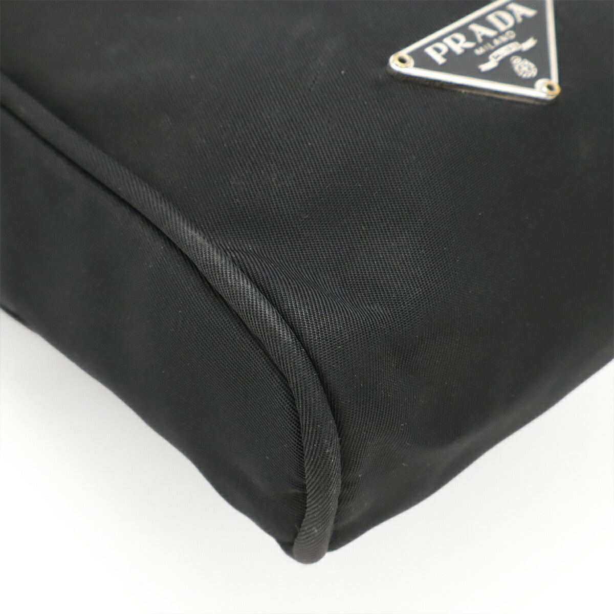 Prada Triangle 2Way Shoulder Bag Leather Nylon Logo