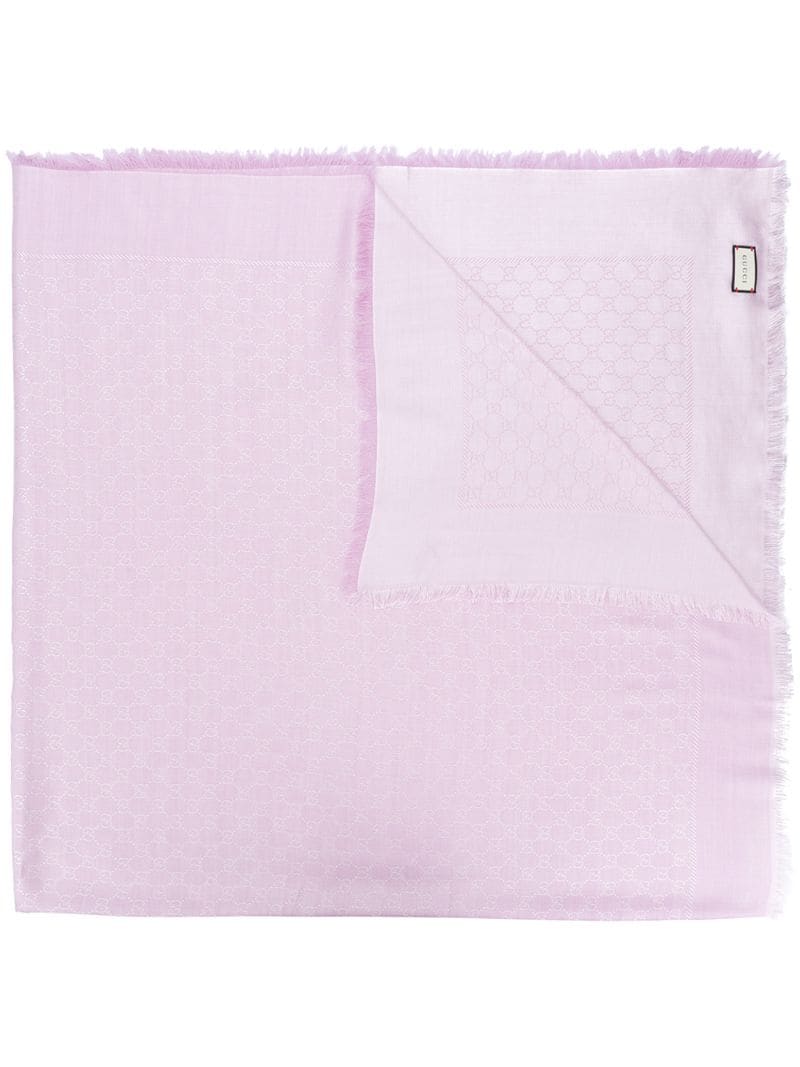 Gucci - GG jacquard shawl - women - Wool/Silk - One Size - PINK
