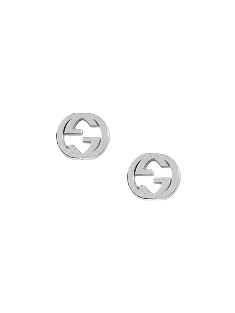 Gucci - Silver interlocking G earrings - women - Rhodium/Silver - One Size - Metallic