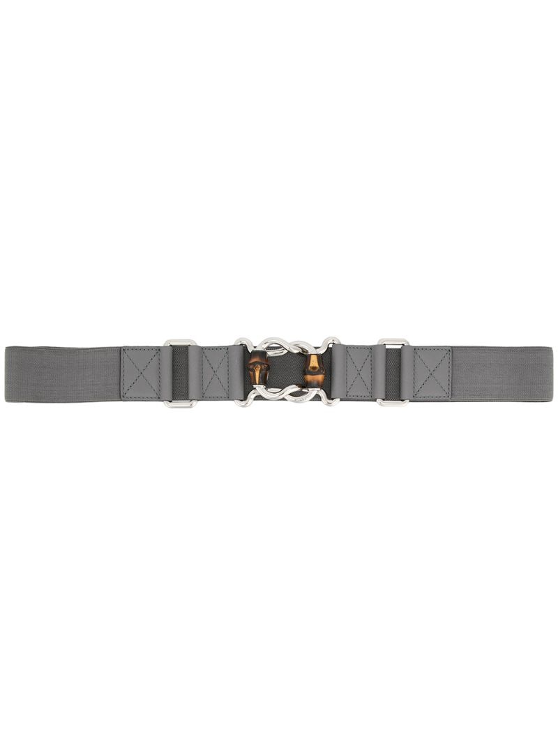 Gucci - interlocking GG buckle belt - women - Cotton/Leather - 90 - Grey