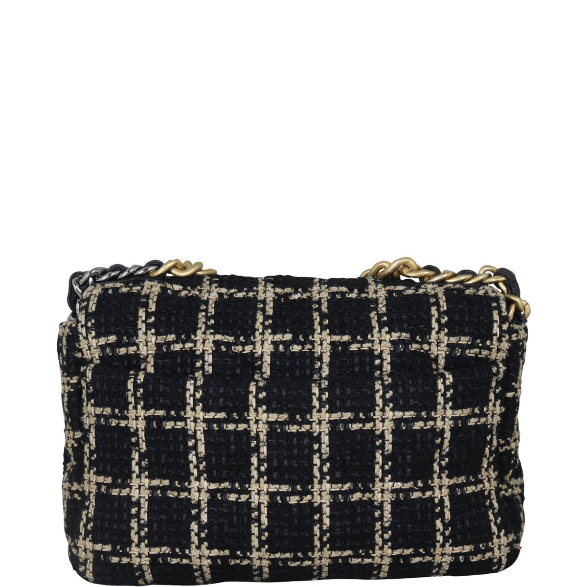 Chanel 19 Tweed Flap Bag And Black Beige Handbag