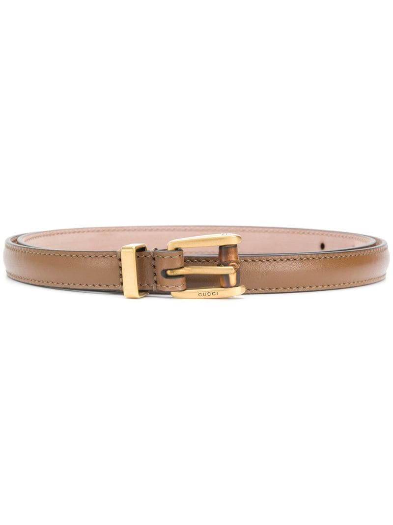 Gucci - classic buckle belt - women - Leather - 90 - Brown