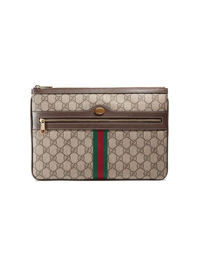 Gucci - Ophidia GG Supreme pouch - women - Microfibre/Polyester/Canvas - One Size - Brown