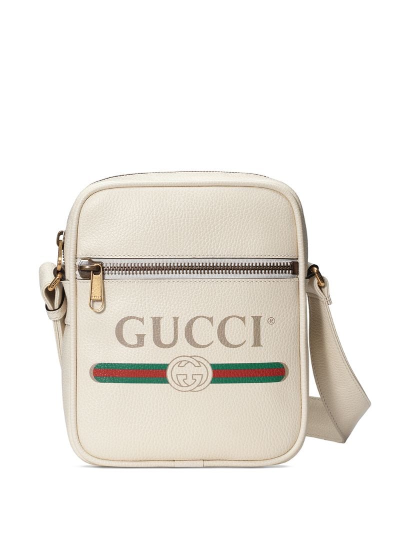 Gucci - Gucci Print messenger bag - men - Leather/Brass/Cotton - One Size - White