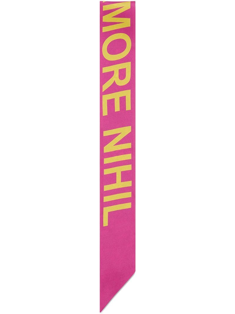 Gucci - ”Sine Amore Nihil” print silk neck bow - women - Silk - One Size - PINK
