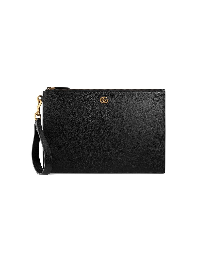 Gucci - GG Marmont leather pouch - men - Calf Leather - One Size - Black