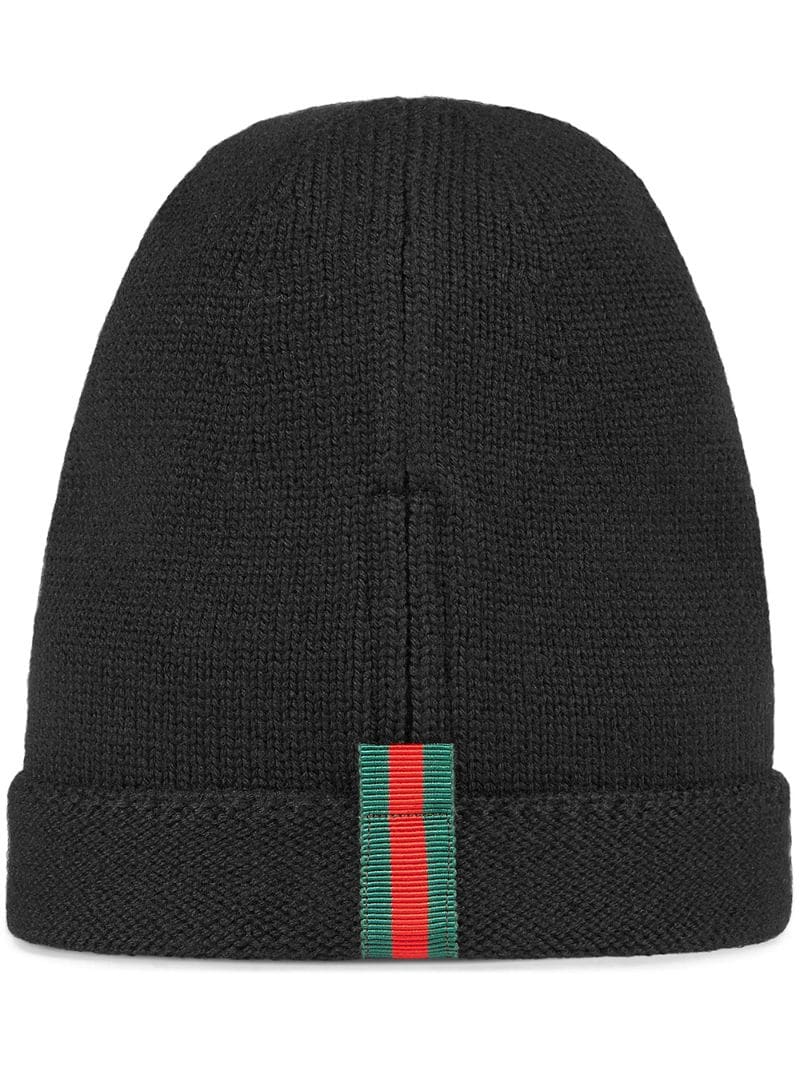 Gucci - Wool hat with Web - men - Cotton/Viscose/Wool - L - Black
