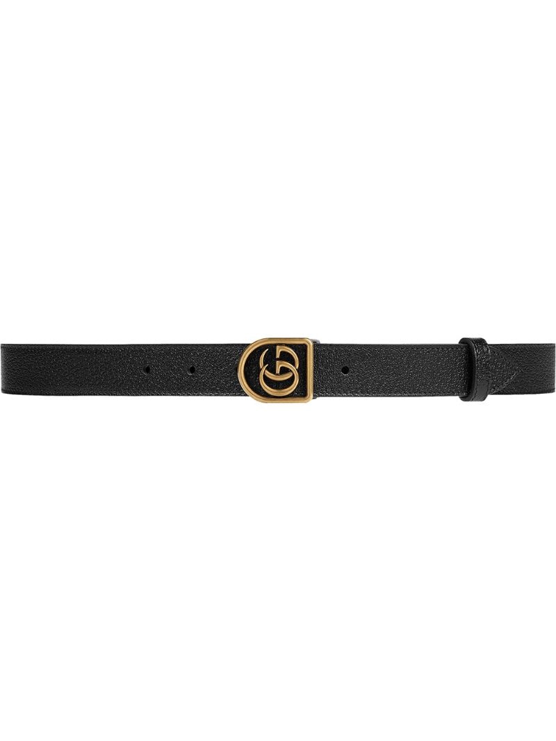 Gucci - Leather belt with framed Double G - men - Leather/Brass - 85, 90, 95, 100 - Black