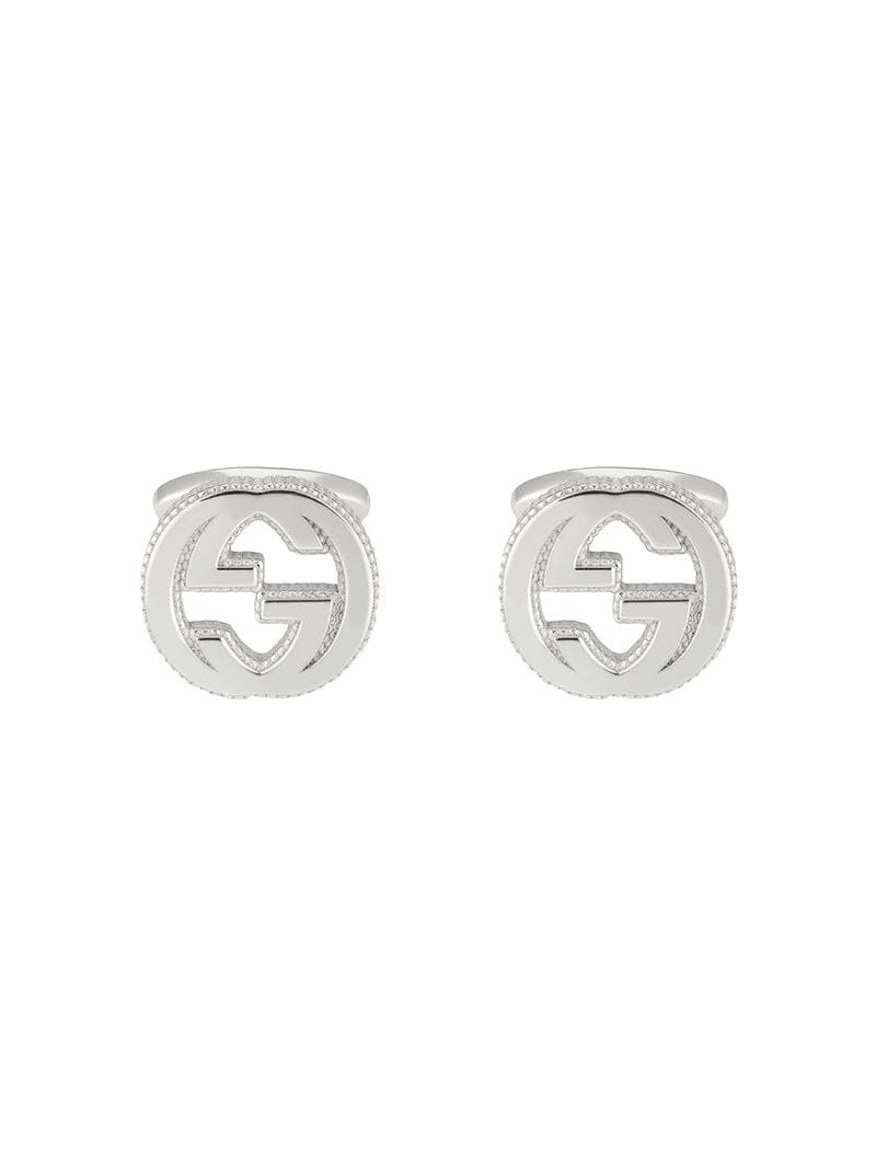 Gucci - Interlocking G cufflinks in silver - men - Sterling Silver - One Size - Metallic