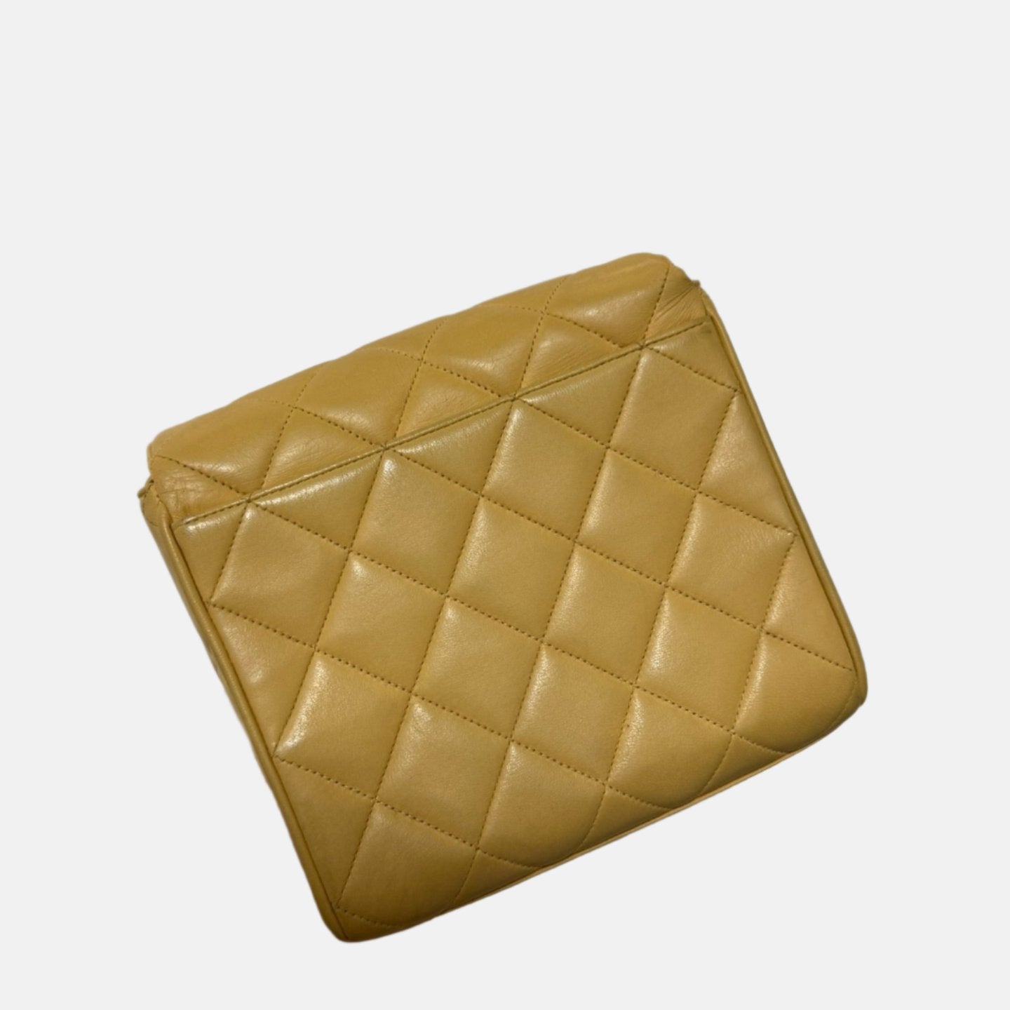 Chanel Flap Yellow Lambskin Leather Crossbody Bag