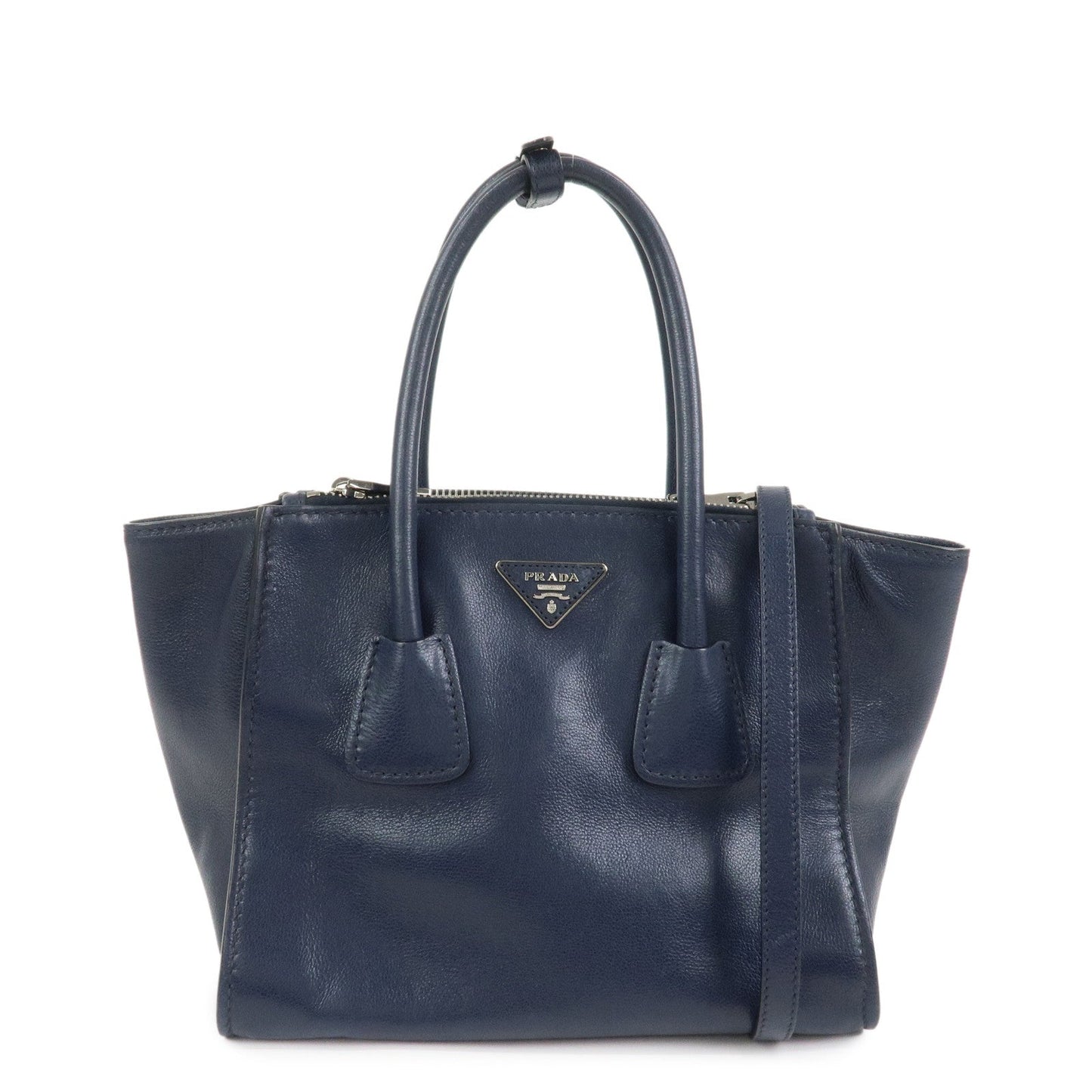 Tote Bag Triangle 2 Way Bag Shoulder Bag Navy Logo