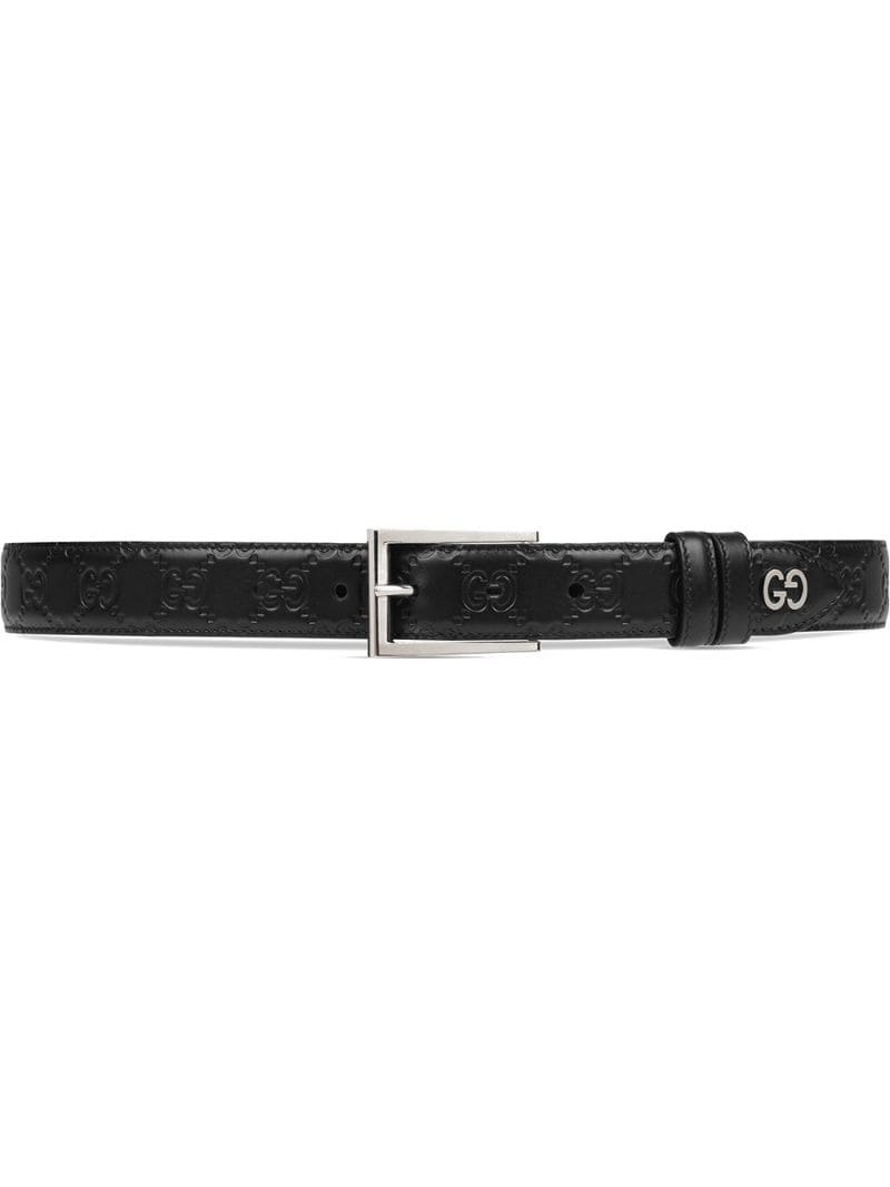 Gucci - Reversible Gucci Signature belt - men - metal/Leather - 100, 75, 80 - Black