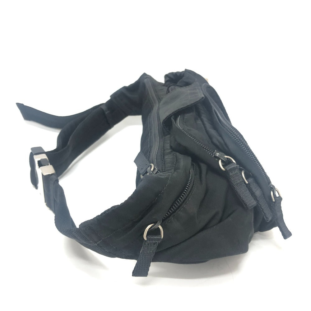 Sling Bag Multi Pocket Nylon Black Travel Bag