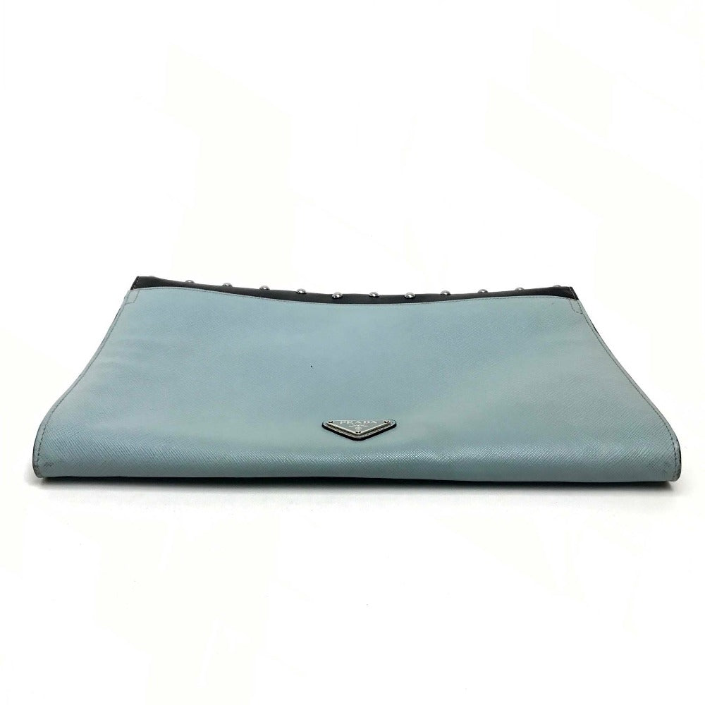 Clutch Bag Safiano Bijou X Studs Unisex(Unisex) Leather Black