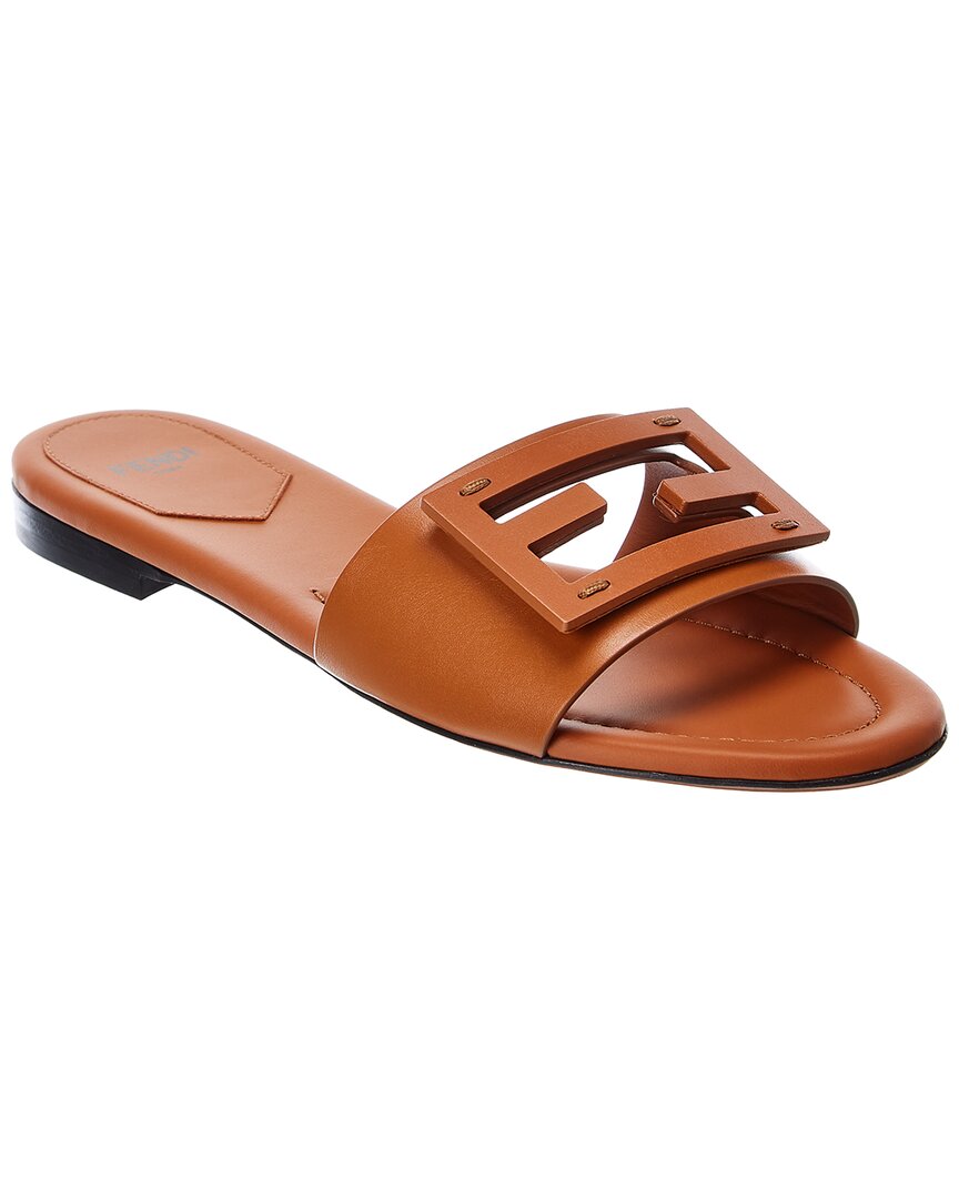 Fendi Shoe Ff Sandal Leather Brown Shoes