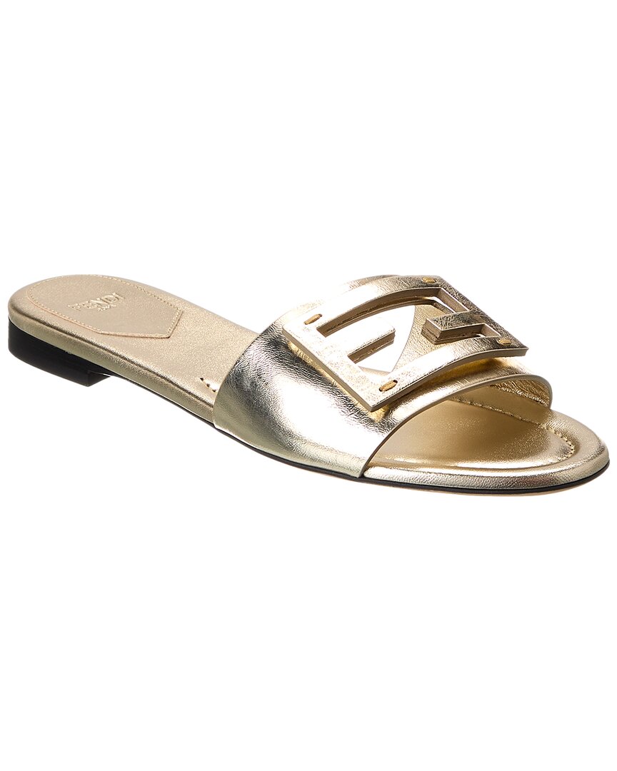 Fendi Shoe Baguette Sandal Leather Yellow Shoes