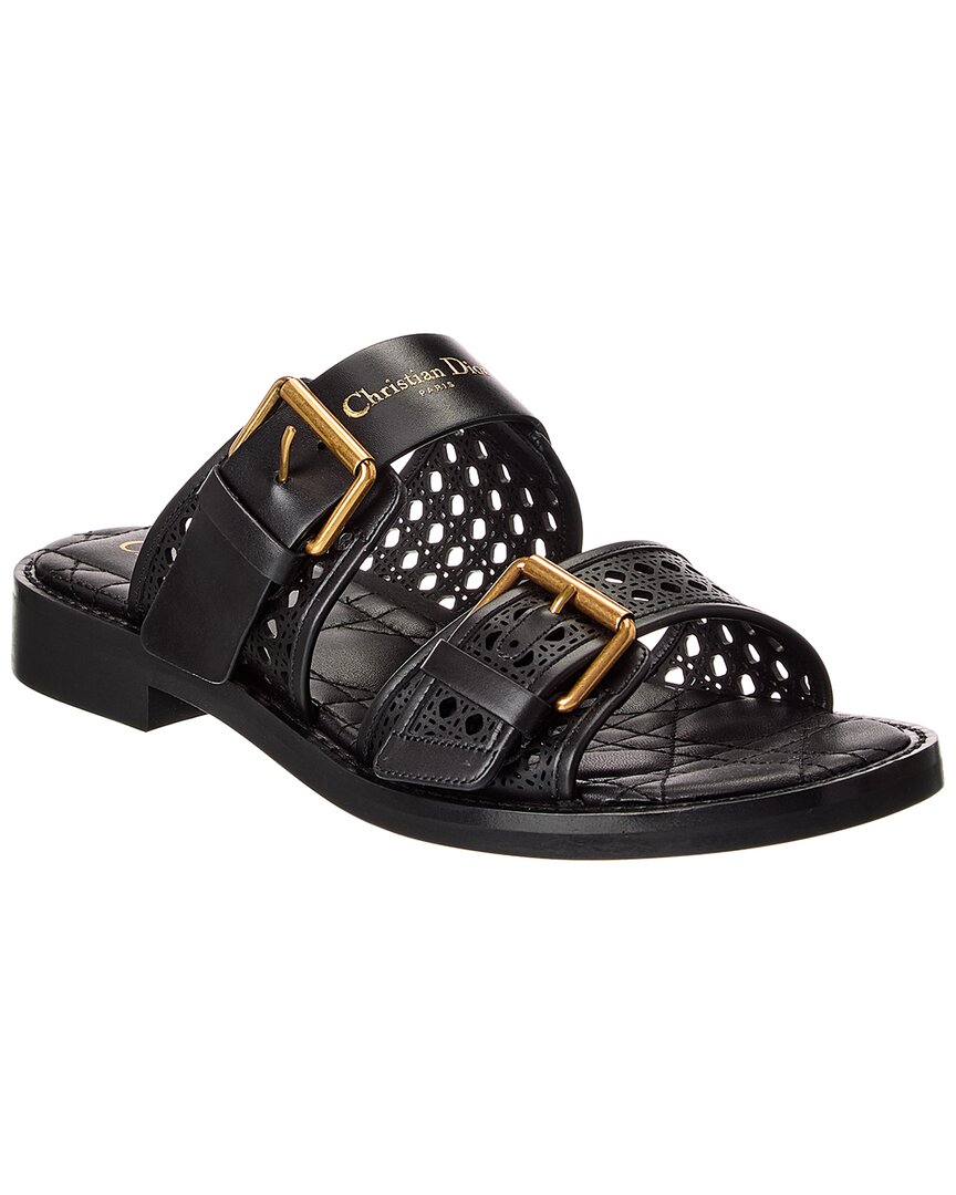 Dior Shoe D-Avenue Sandal 2 Leather Black Shoes