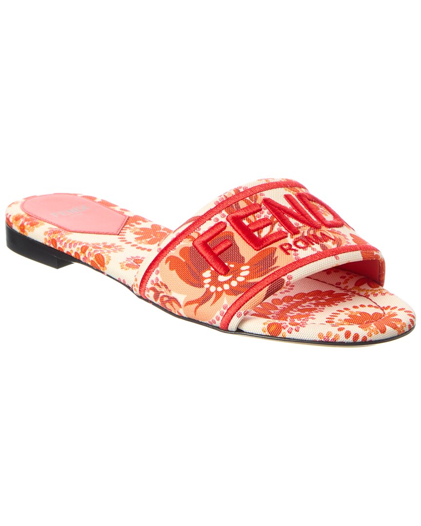 Fendi Shoe Sunshine Sandal Canvas Red Shoes