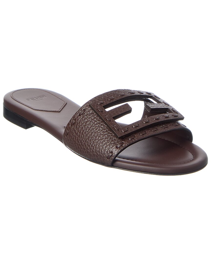 Fendi Shoe Ff Baguette Sandal 3 Leather Brown Shoes