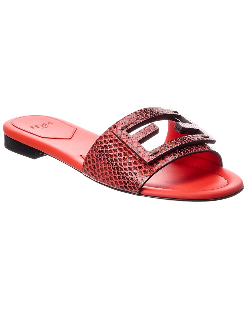 Fendi Shoe Baguette - Sandal Leather Python Brown Shoes