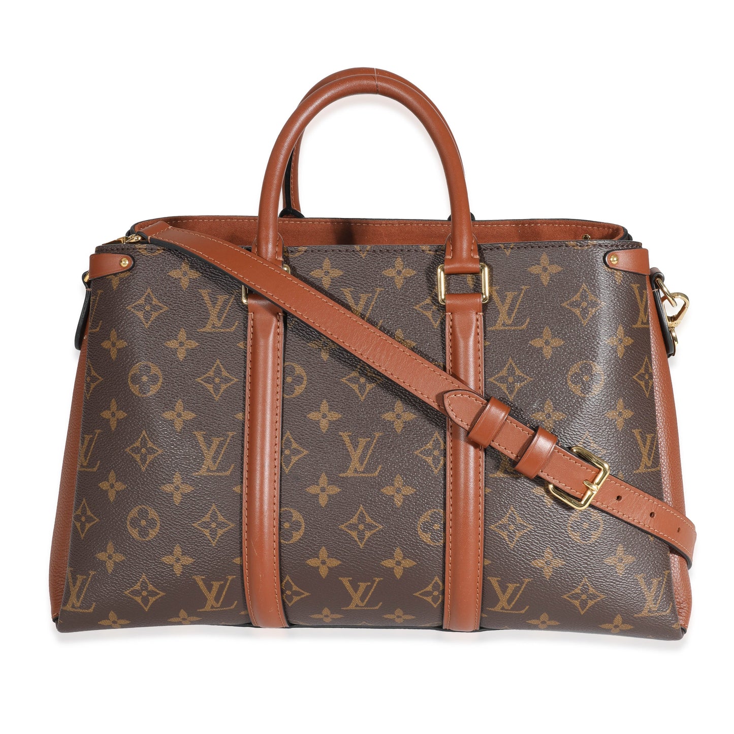 Louis Vuitton Caramel Soufflot MM Monogram Canvas Handbag