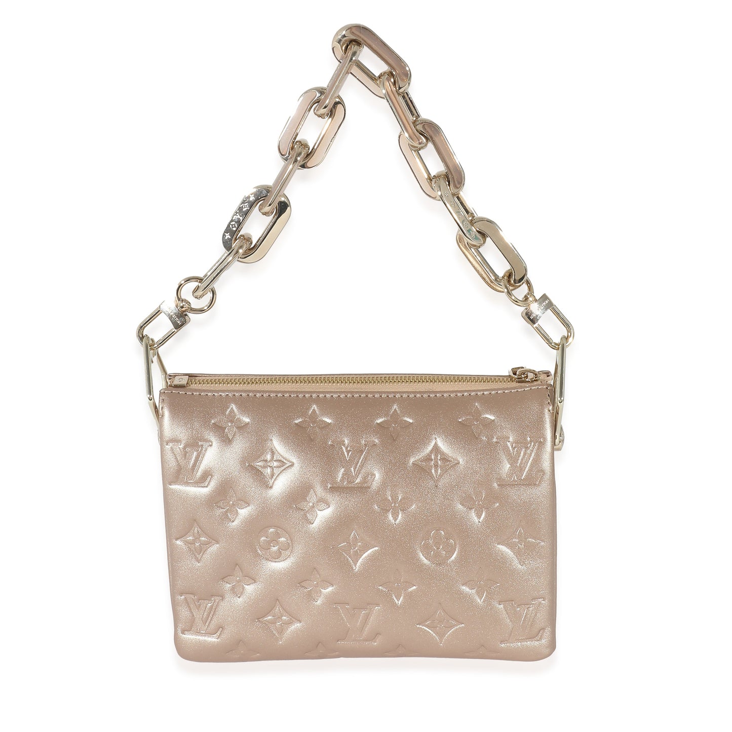 Louis Vuitton Light Embossed Puffy Coussin BB Monogram Lambskin Gold Handbag